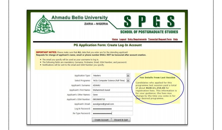 ABU PG Application Form Online for PGD, MSc, MPhil and PhD Programmes