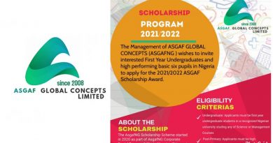 Apply for 2021/2022 ASGAF Scholarship Award for Undergraduates 5