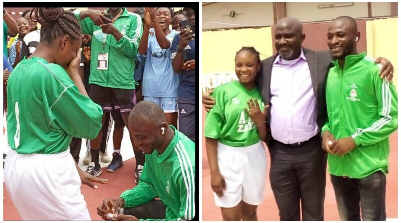 Love in the air as ABU students propose during ongoing NUGA games (Photos) 1 Love in the air as ABU students propose during ongoing NUGA games (Photos) 1