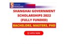 APPLY: 2022 Shanghai Government Scholarship for International Students