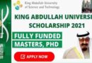 APPLY: 2024 King Abdullah University Scholarships Program [Fully-Funded]